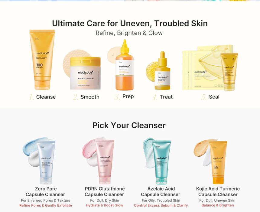 Medicube - Kojic Acid Turmeric Vita Capsule Cleansing Foam [120g]