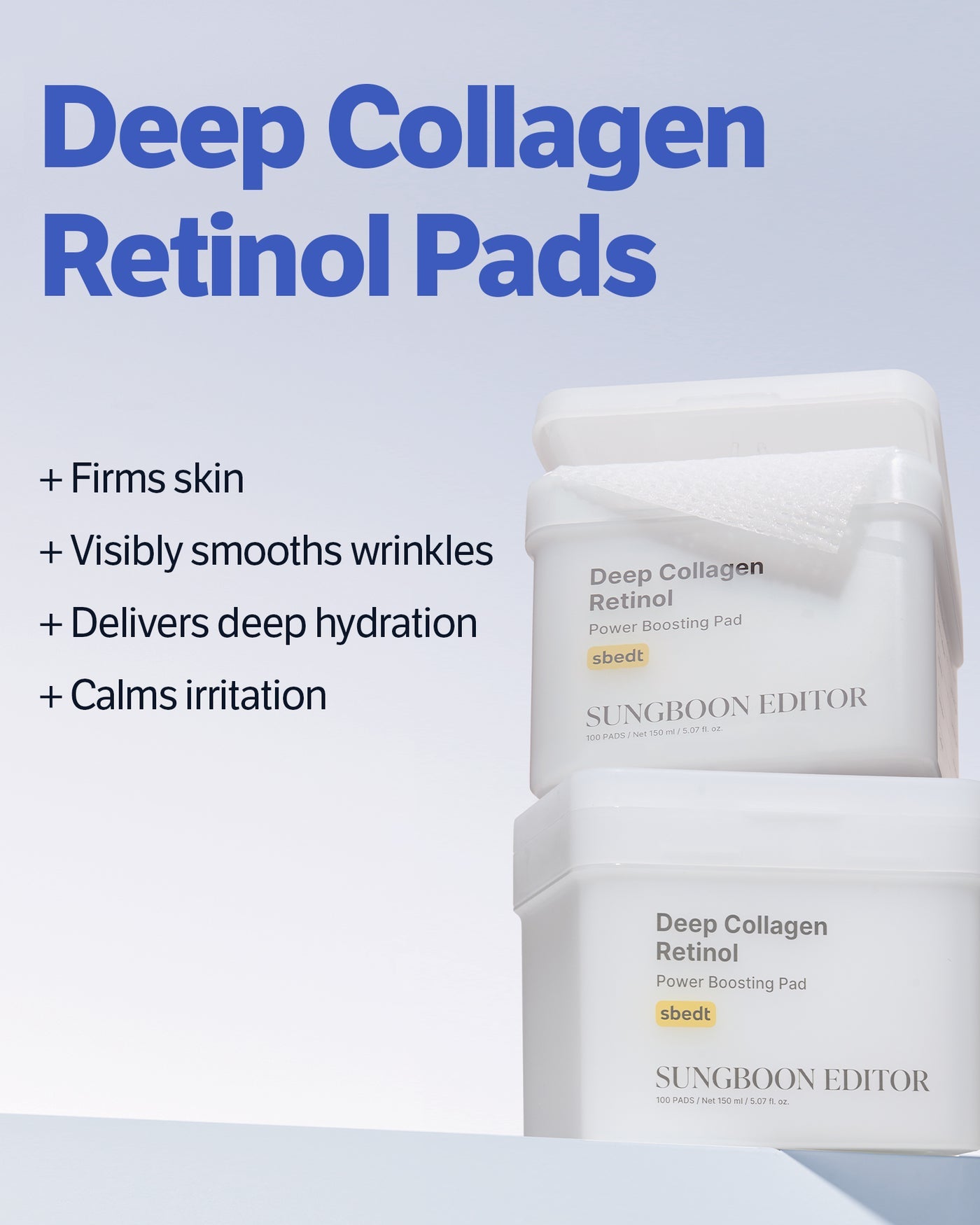 Sungboon Editor - Deep Collagen Retinol Power Boosting Pad [150ml, 100pcs]