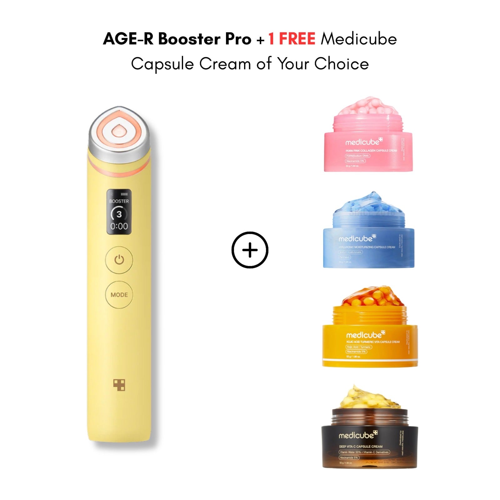 Medicube - Age-R Booster Pro (Yellow Edition) + Capsule Cream Set