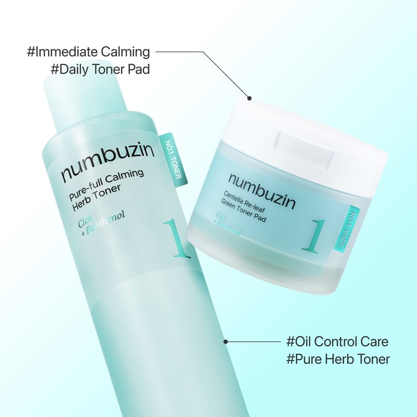 Numbuzin - No.1 Centella Re-leaf Green Toner Pad [190ml, 70 pads]