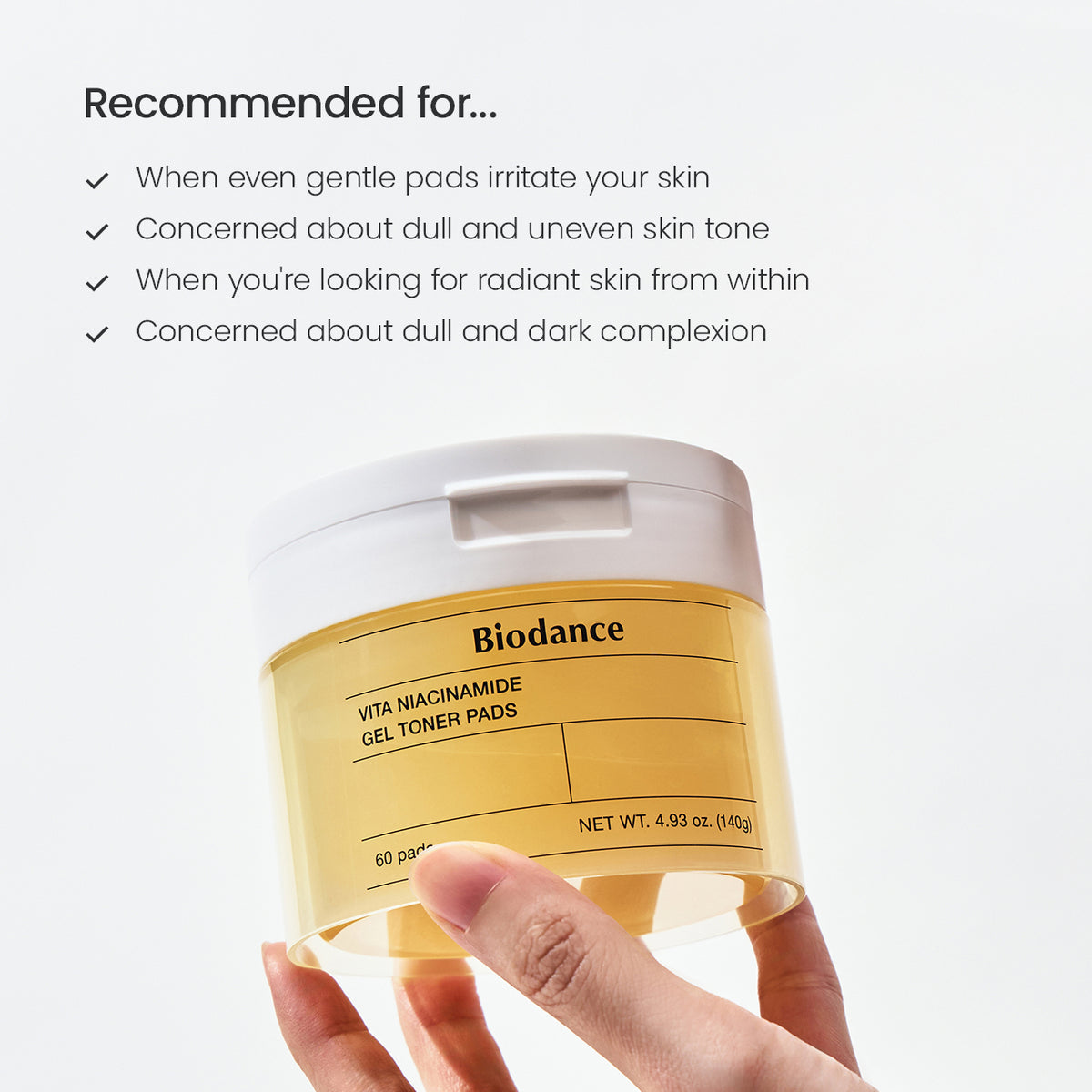 Biodance- Vita Niacinamide Gel Toner Pad [60ea]