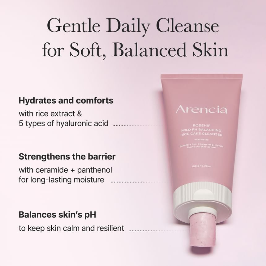 Arencia - Rosehip Mild PH Balancing Rice Cake Cleanser [150g]