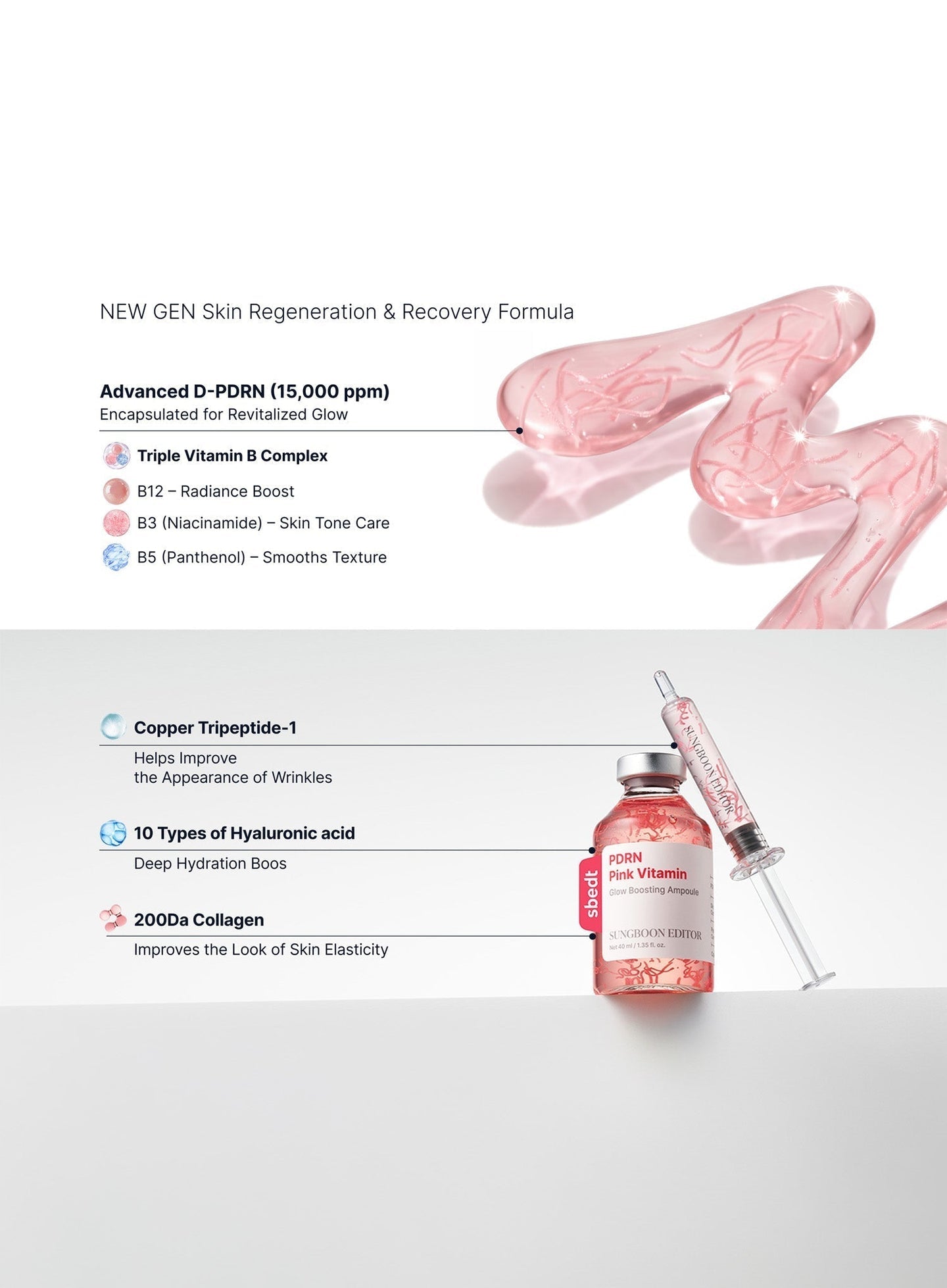 Sungboon Editor - (Toy Story Edition) Pink PDRN Glow Boosting Ampoule [40ml]