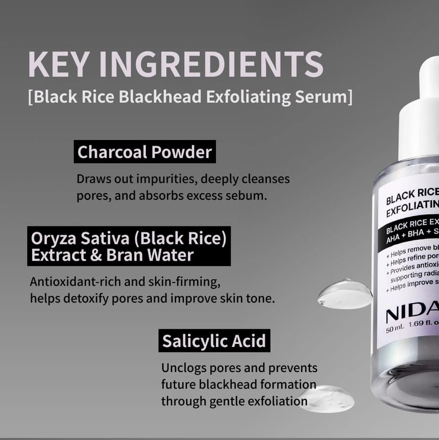 NIDA - Black Rice Blackhead Exfoliating Serum [50ml]