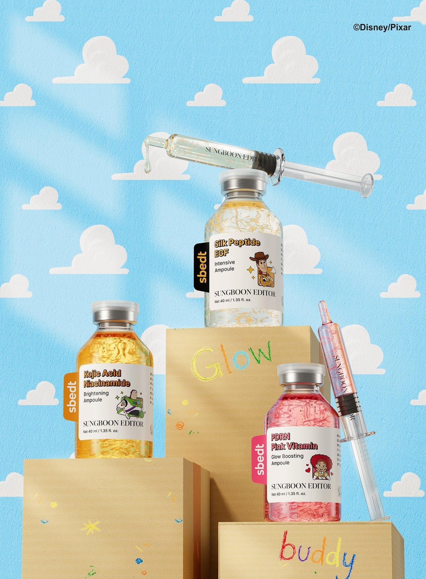 Sungboon Editor - (Toy Story Edition) Pink PDRN Glow Boosting Ampoule [40ml]