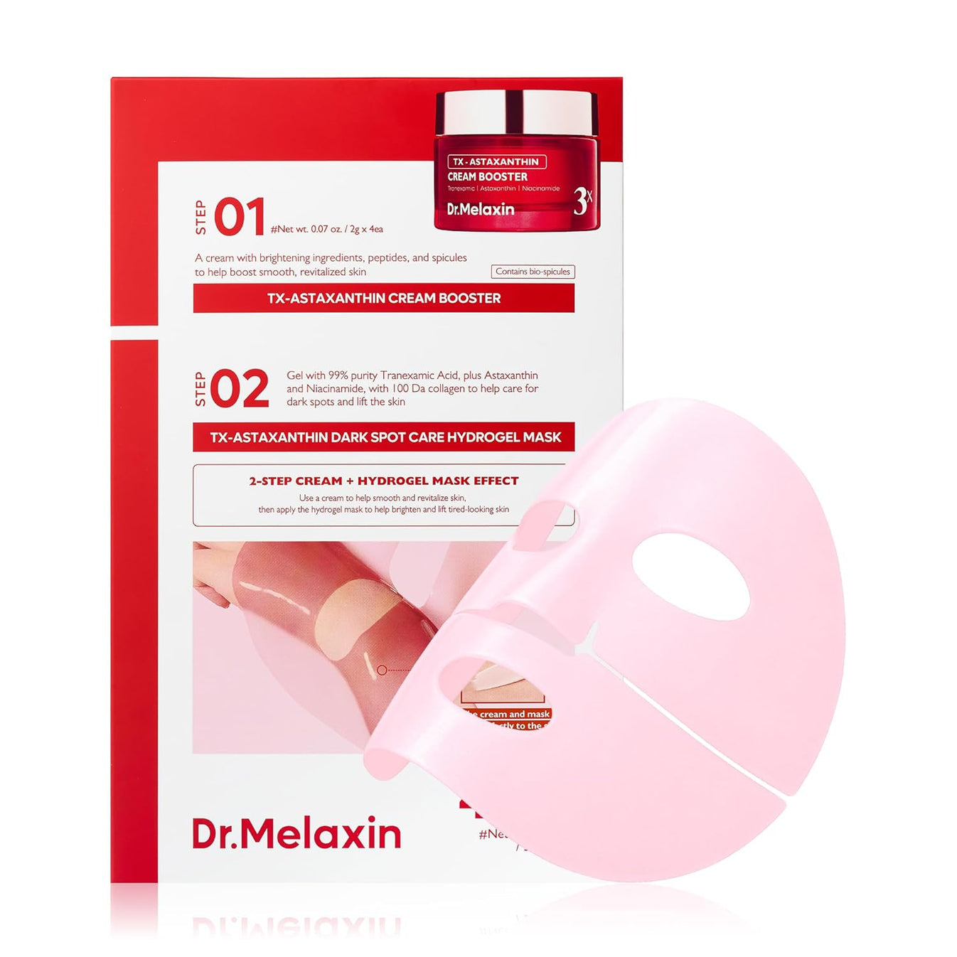 Dr.Melaxin - Tx-Astaxanthin Cream Booster & Tx-Astaxanthin Dark Spot Care Hydrogel Mask (1ea)