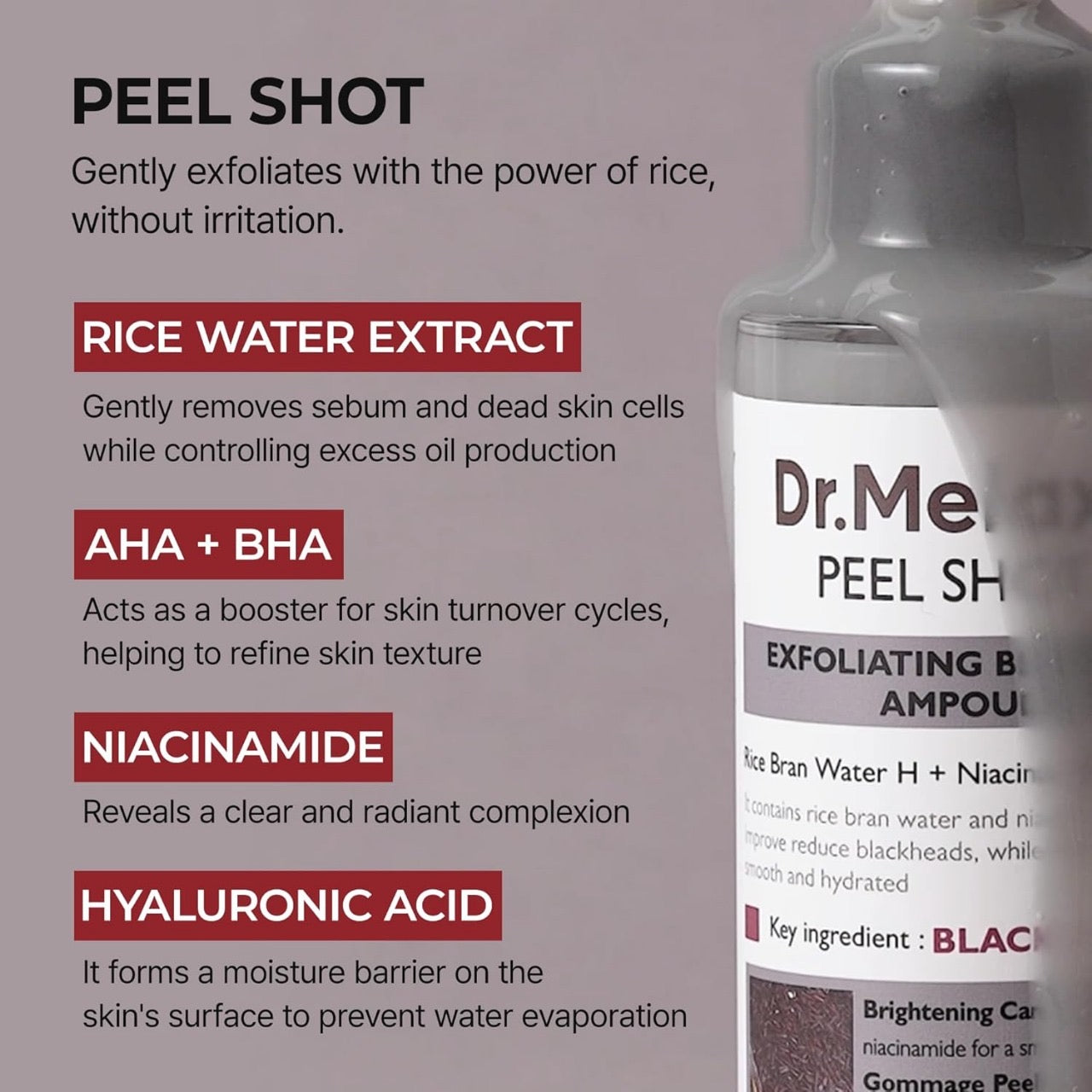 Dr. Melaxin - Peel Shot Exfoliant Black Rice Ampoule [80ml]