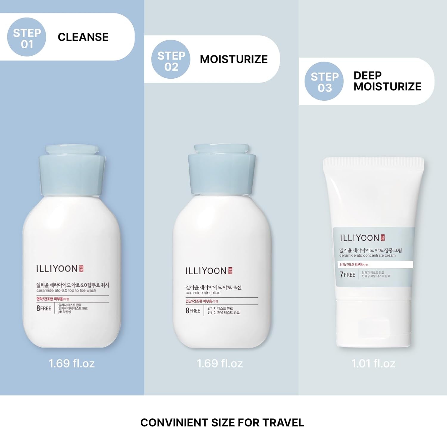 ILLIYOON - Ceramide Ato Travel Kit [3 pcs]