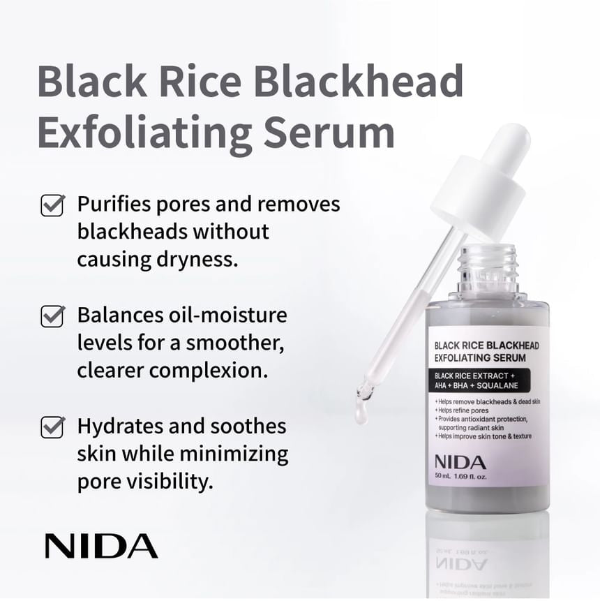 NIDA - Black Rice Blackhead Exfoliating Serum [50ml]