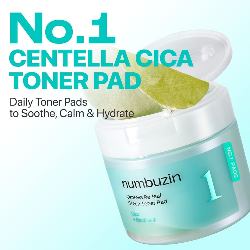 Numbuzin - No.1 Centella Re-leaf Green Toner Pad [190ml, 70 pads]