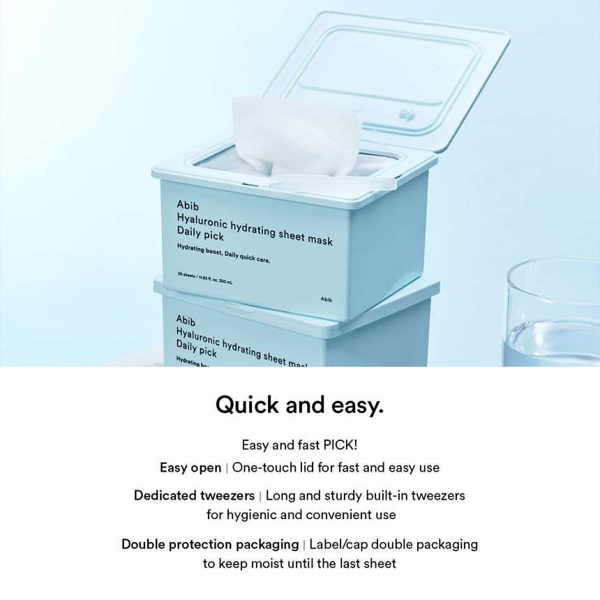 Abib - Hyaluronic Hydrating Sheet Mask Daily Pick [30 sheets]