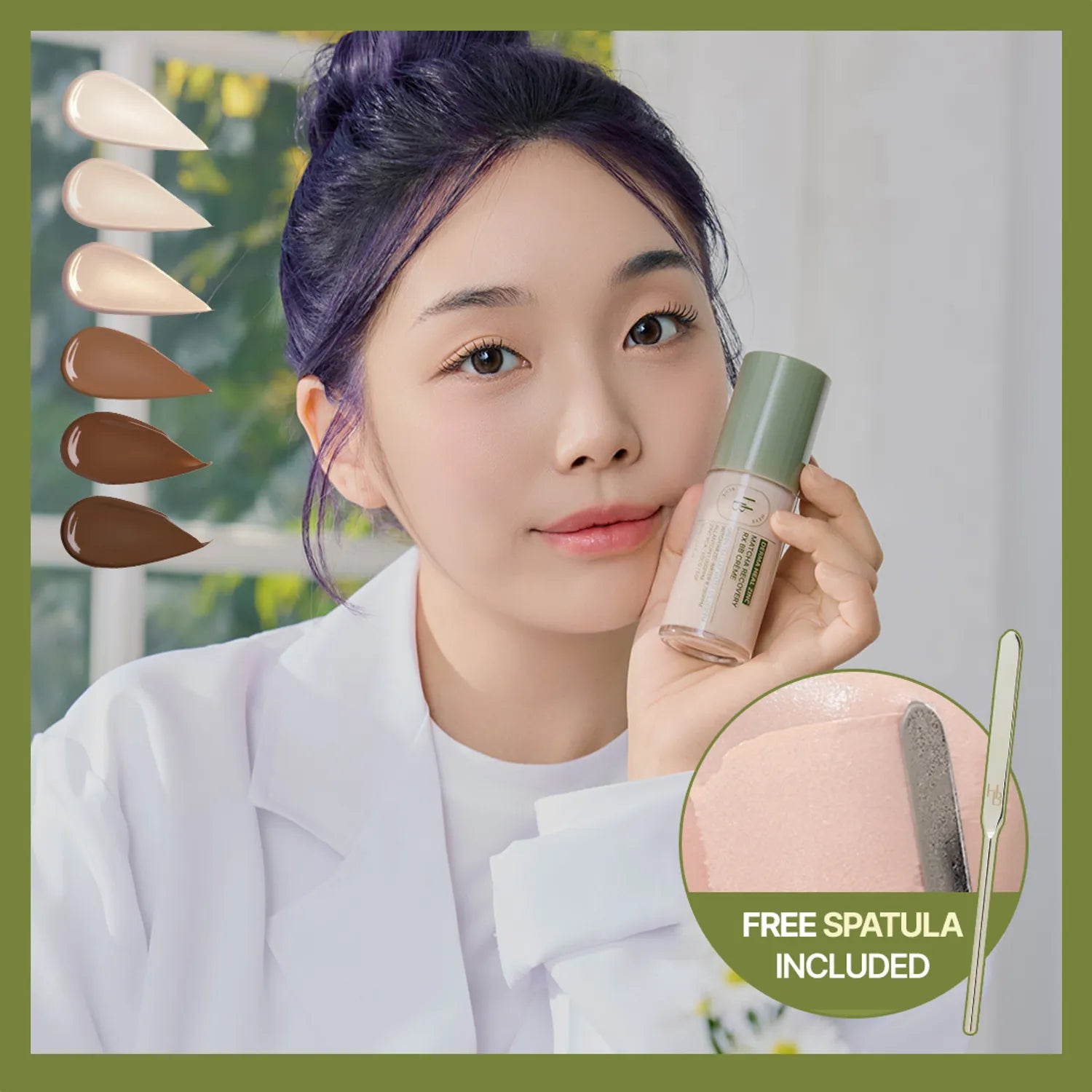 HEVEBLUE - Derma Zinc Matcha MX BB Cream 9.5 Cocoa