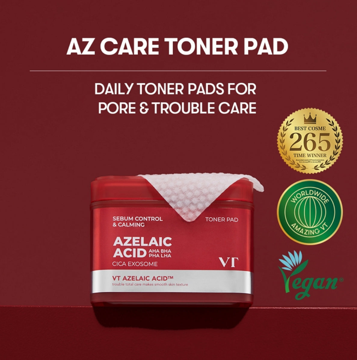 VT COSMETICS - AZ Care Toner Pad [180ml]