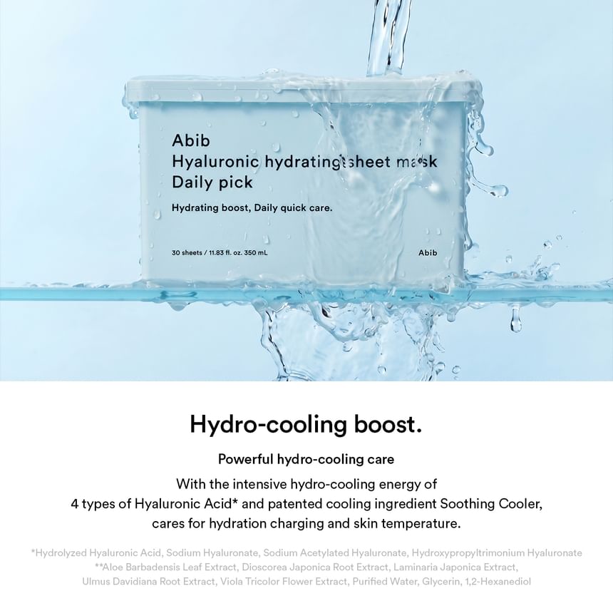 Abib - Hyaluronic Hydrating Sheet Mask Daily Pick [30 sheets]