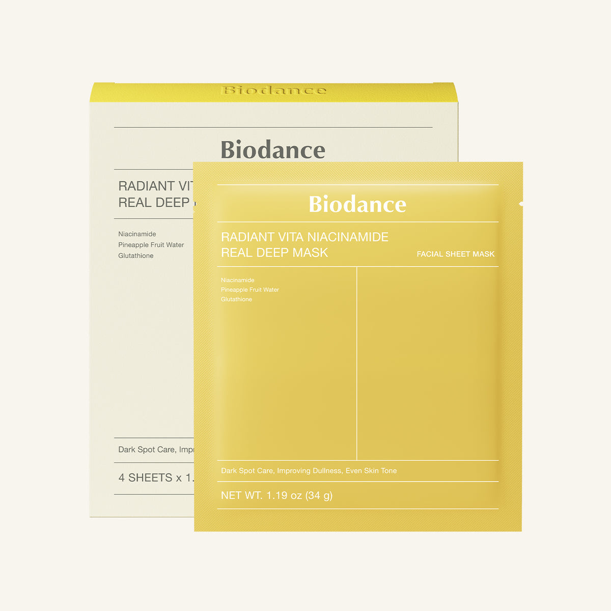 Biodance - Radiant Vita Niacinamide Real Deep Mask [4EA]
