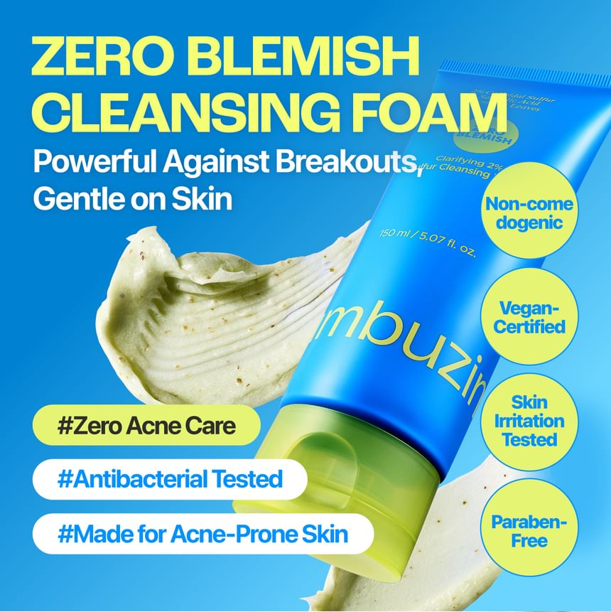 Numbuzin - No.0 Zero Blemish Clarifying 2% Sulfur Cleansing Foam [150ml]