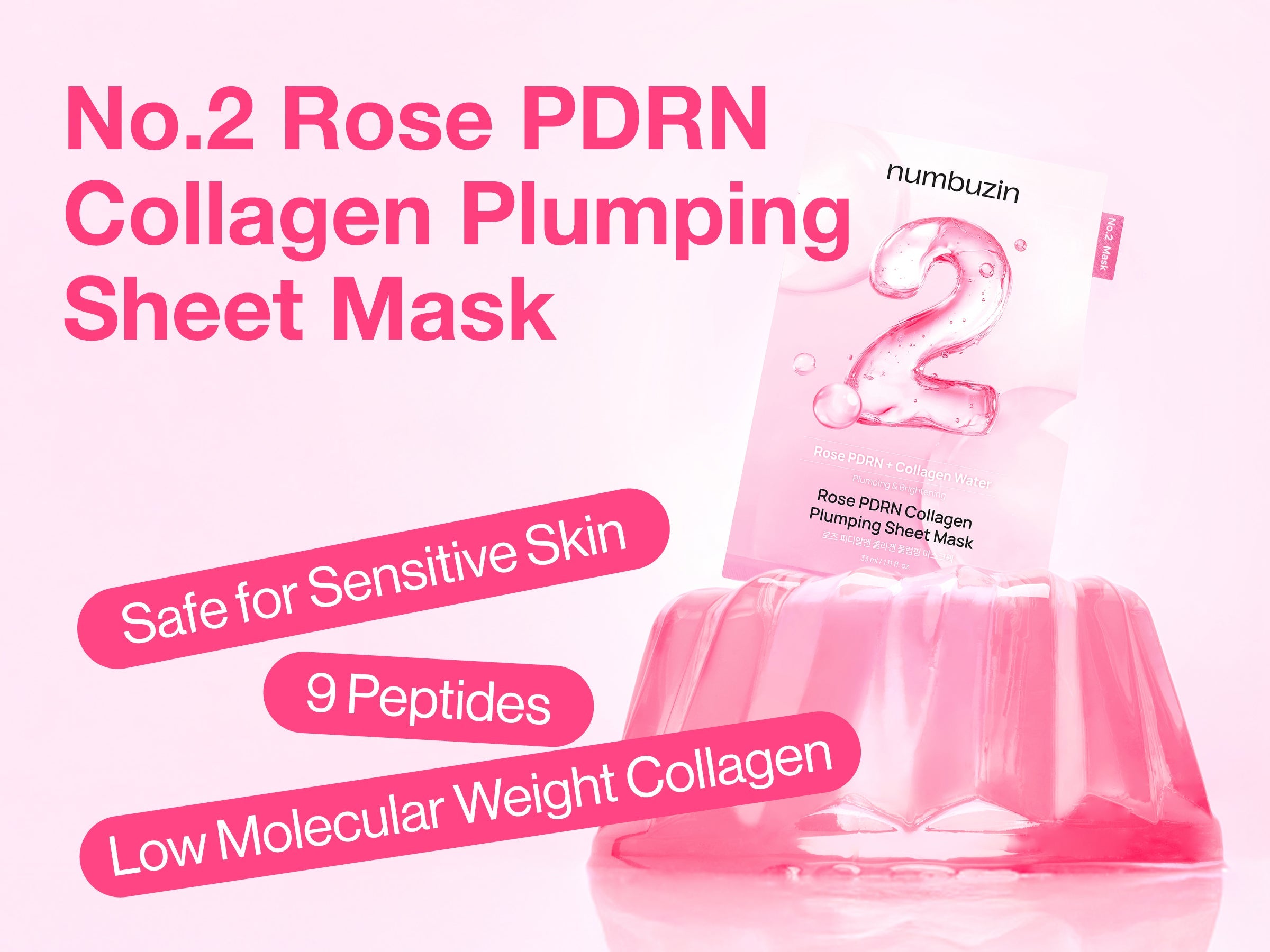 Numbuzin - No.2 Rose PDRN Collagen Plumping Sheet Mask [1ea]