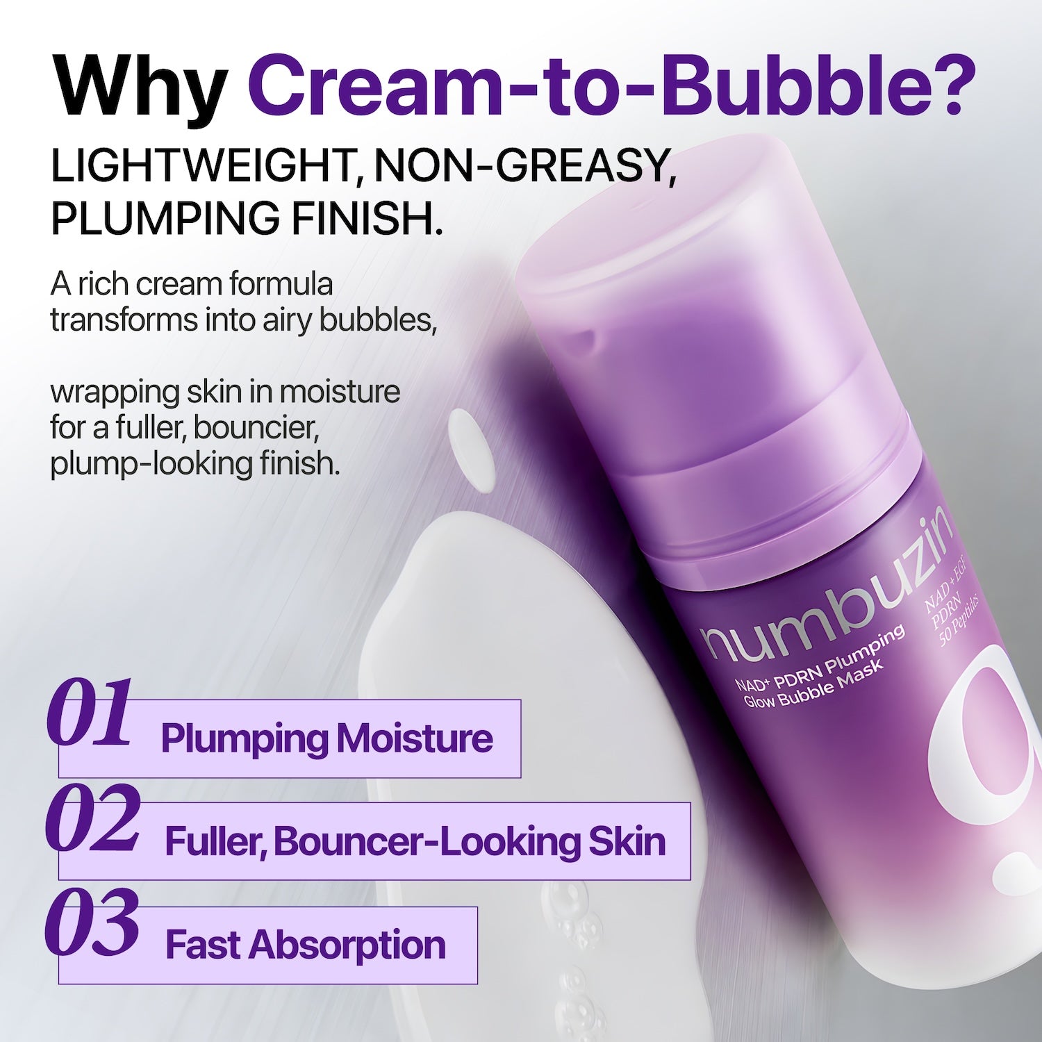 Numbuzin - No.9 NAD+ PDRN Plumping Skin Prep Bubble Mask [85ml]