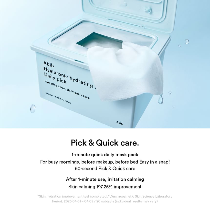 Abib - Hyaluronic Hydrating Sheet Mask Daily Pick [30 sheets]