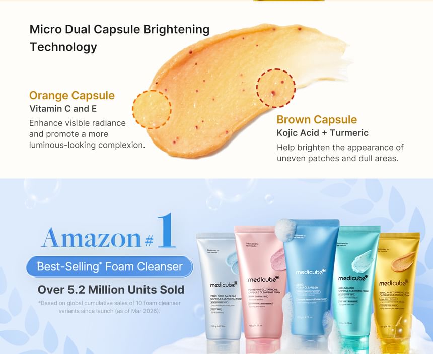 Medicube - Kojic Acid Turmeric Vita Capsule Cleansing Foam [120g]