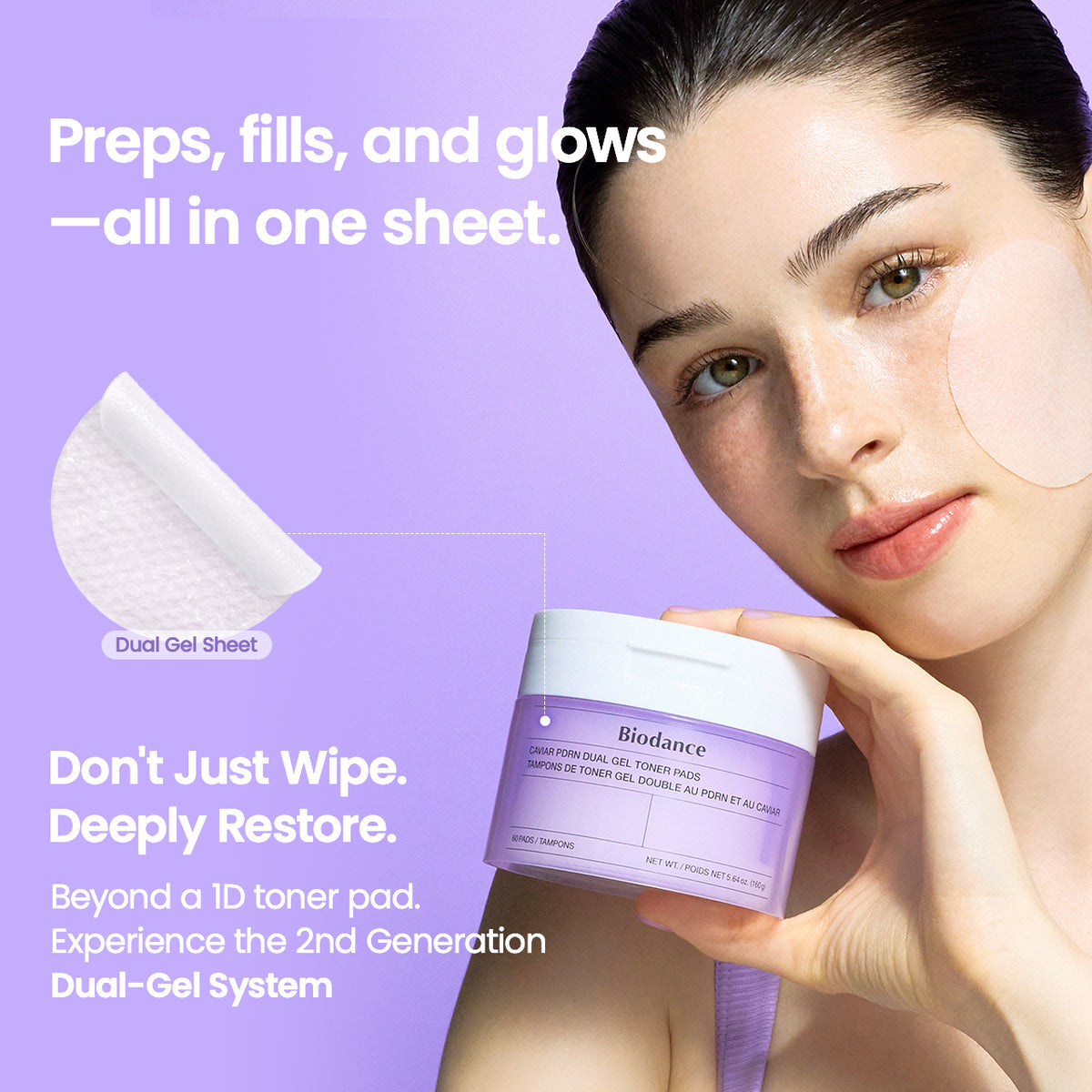 Biodance - Caviar PDRN Dual Gel Toner Pads [60 sheets]