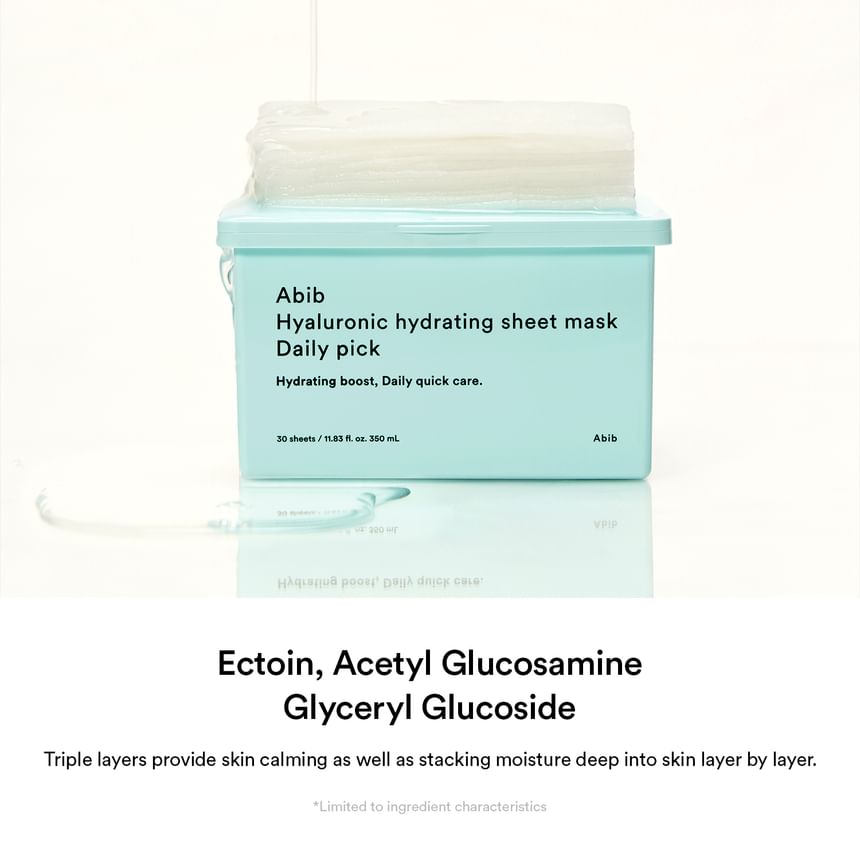 Abib - Hyaluronic Hydrating Sheet Mask Daily Pick [30 sheets]