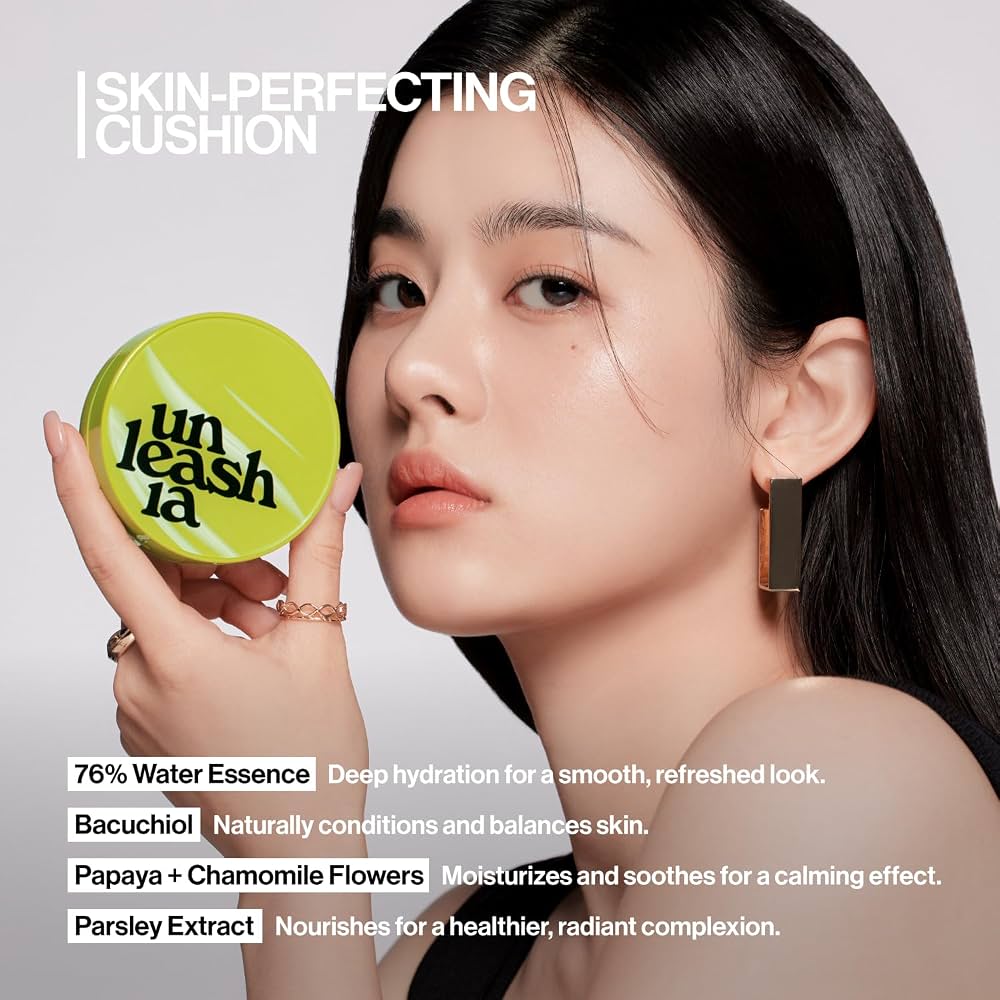 Unleashia - Satin Wear Healthy-Green Cushion Foundation 18C Sea Shell (15g)