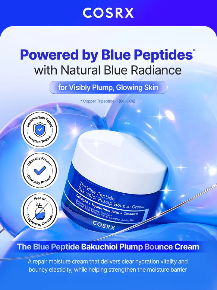 COSRX - The Blue Peptide Bakuchiol Plump Bounce Cream (50ml)