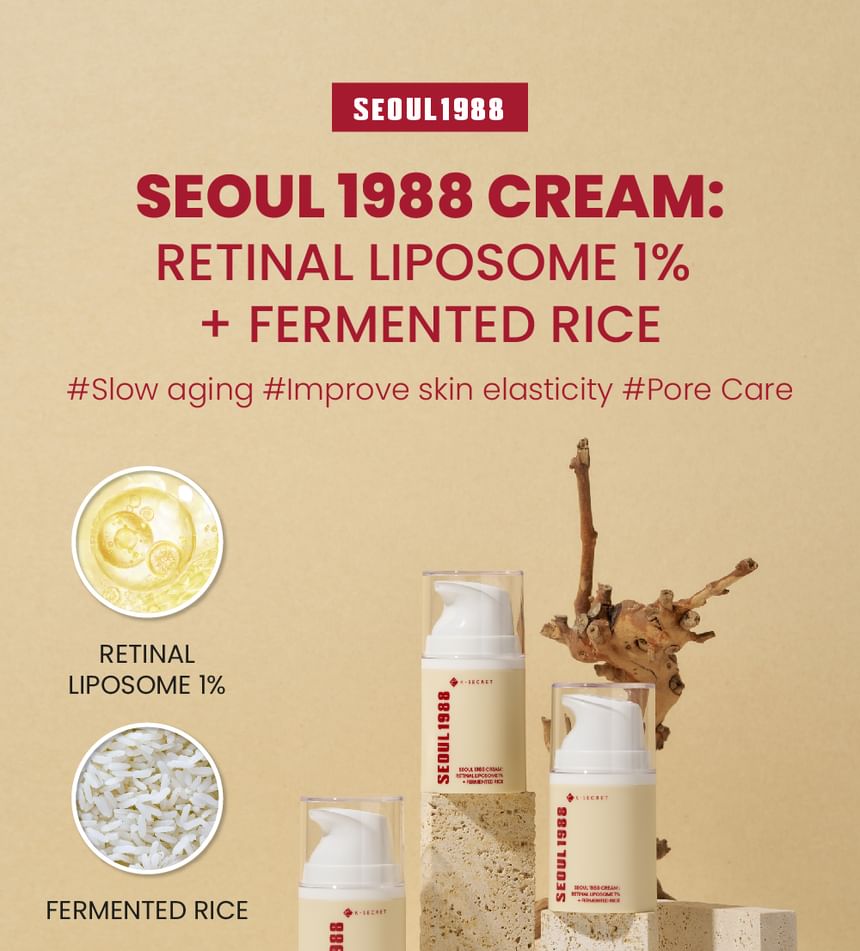 K-SECRET SEOUL 1988 Cream: Retinal Liposome 1% + Fermented Rice (50ml)