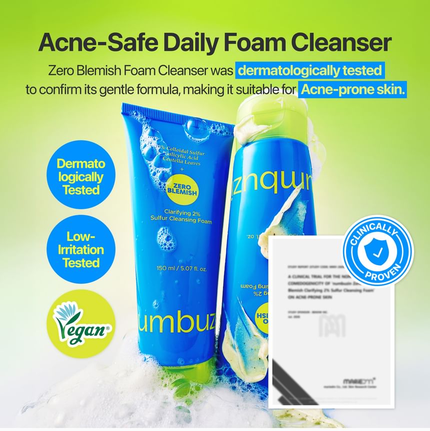 Numbuzin - No.0 Zero Blemish Clarifying 2% Sulfur Cleansing Foam [150ml]