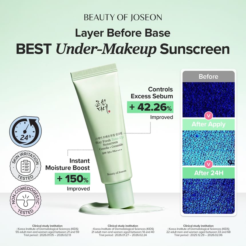Beauty of Joseon - Stay Fresh Tone-Up Sunscreen (Green) (50ml)