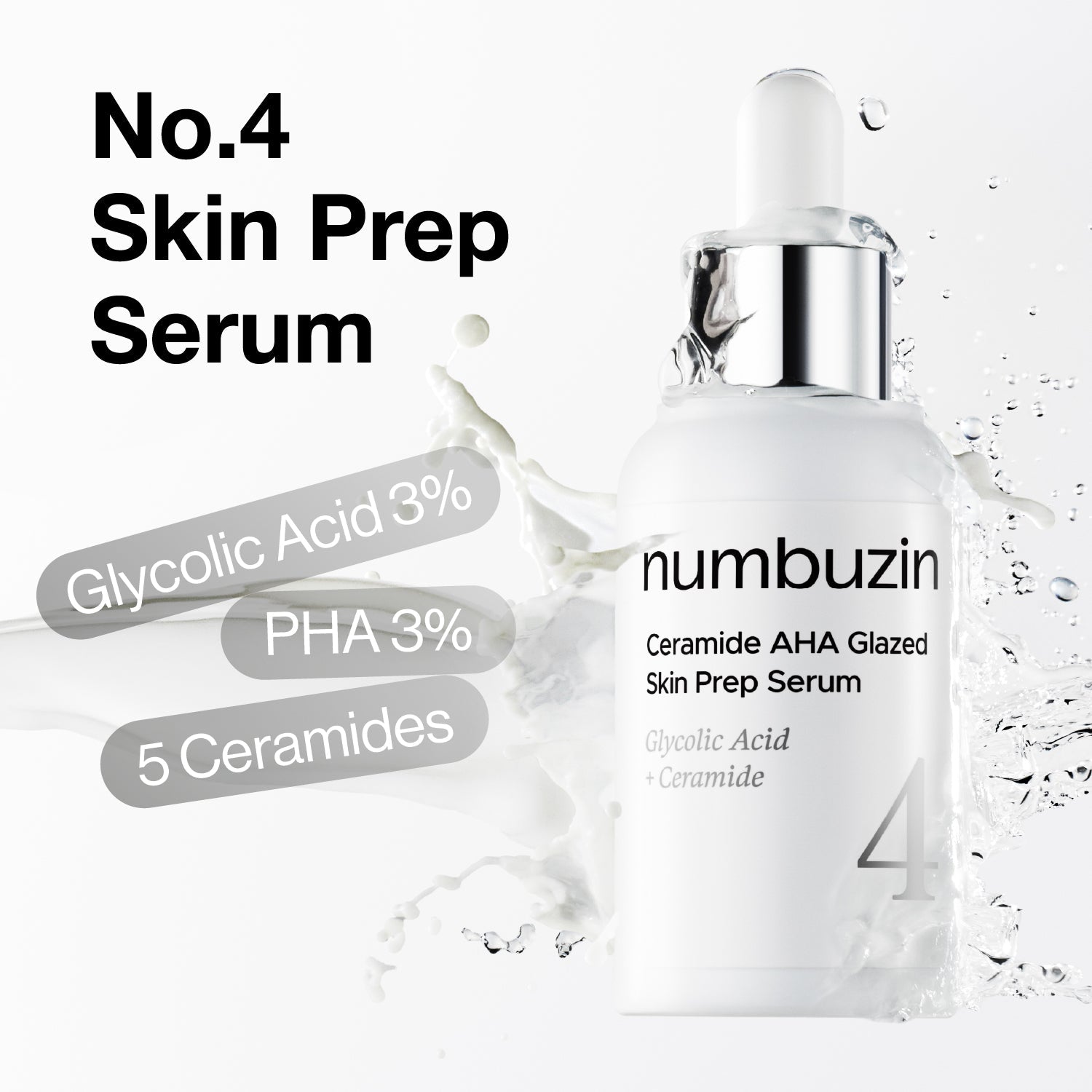 Numbuzin - No.4 Ceramide AHA Glazed Skin Prep Serum [30ml]