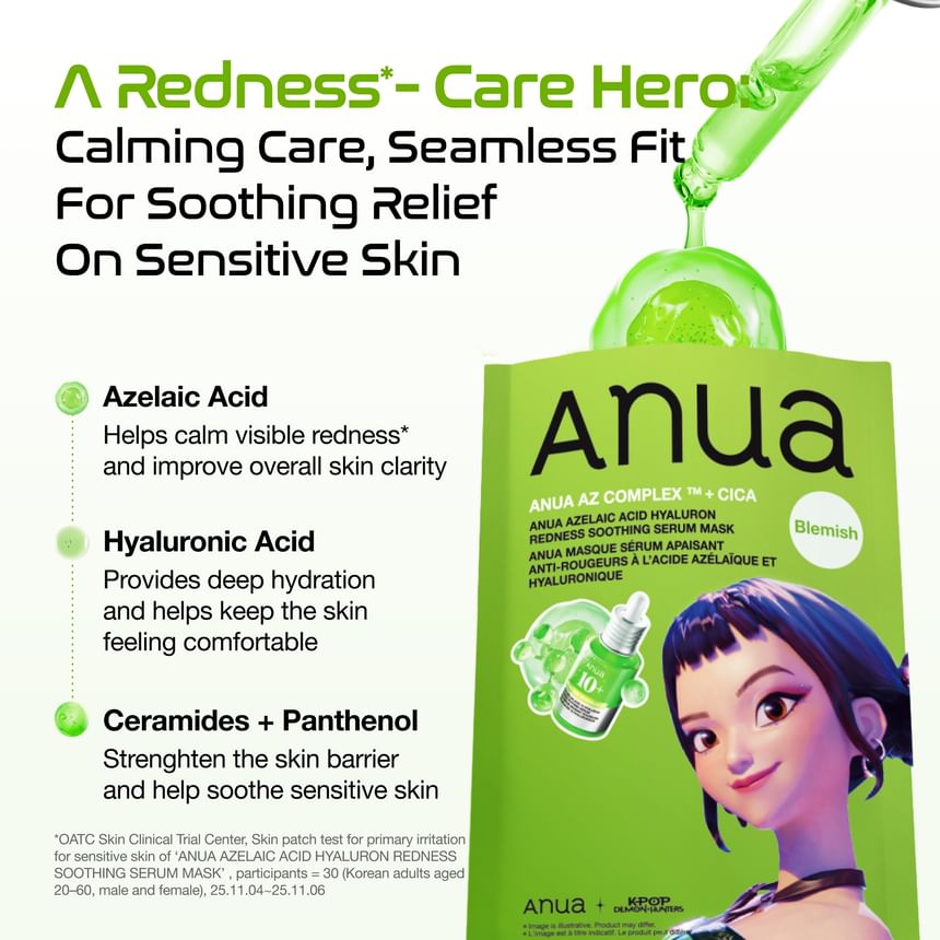 Anua - [KDH] Azelaic Acid Hyaluron Redness Soothing Serum Mask [1EA]