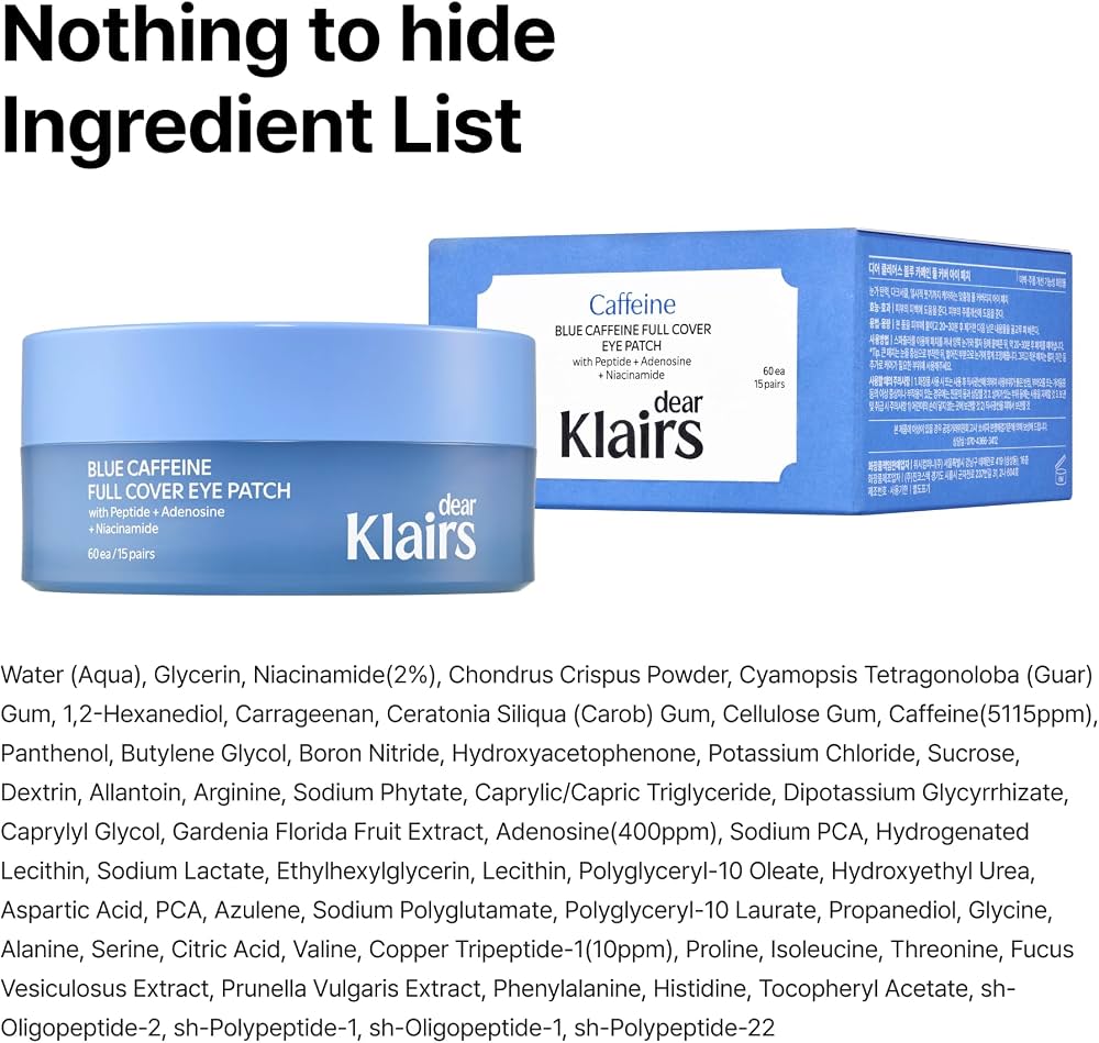 dear, Klairs - Blue Caffeine Full Cover Eye Patch (60EA)