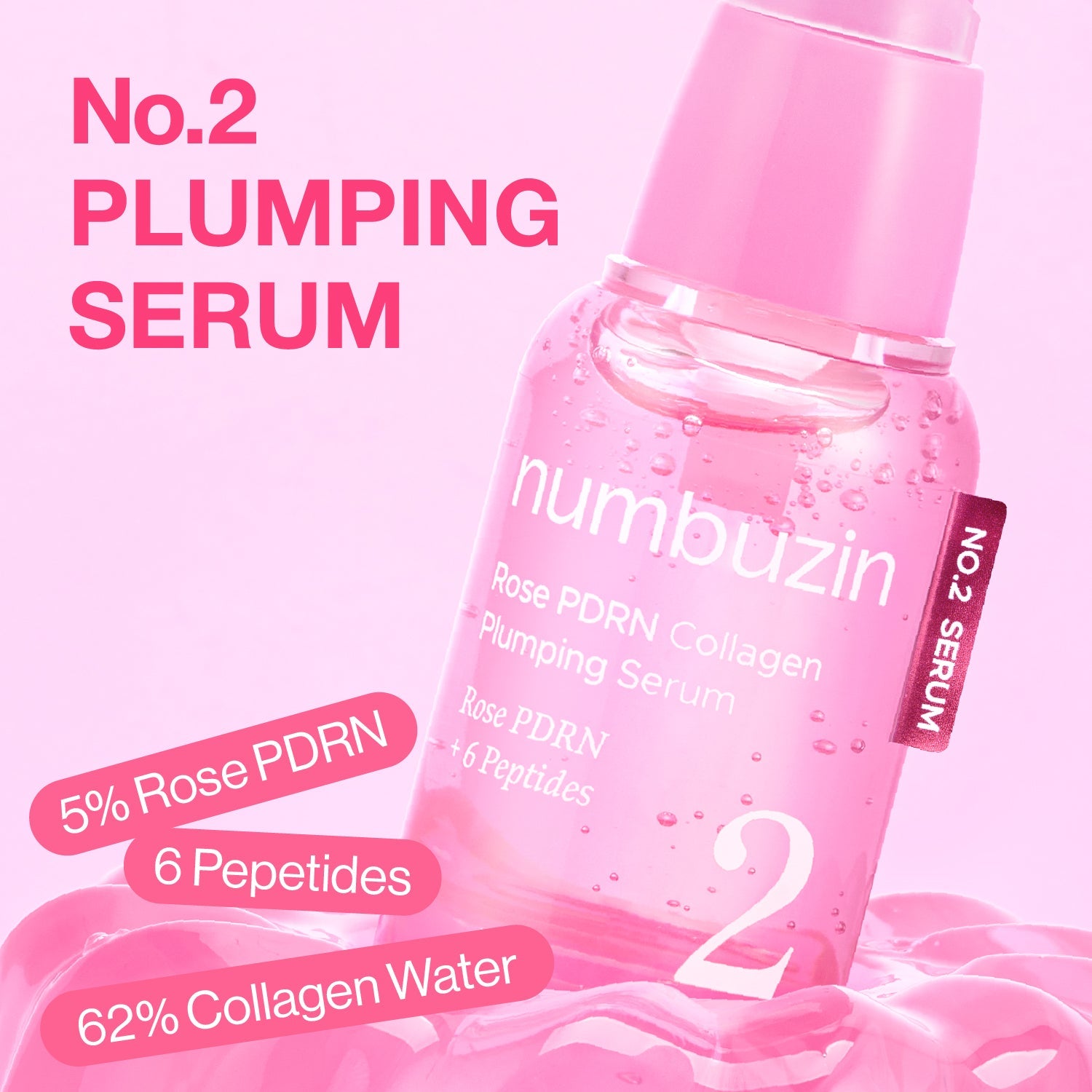 Numbuzin - No.2 Rose PDRN Collagen Plumping Serum [30ml]