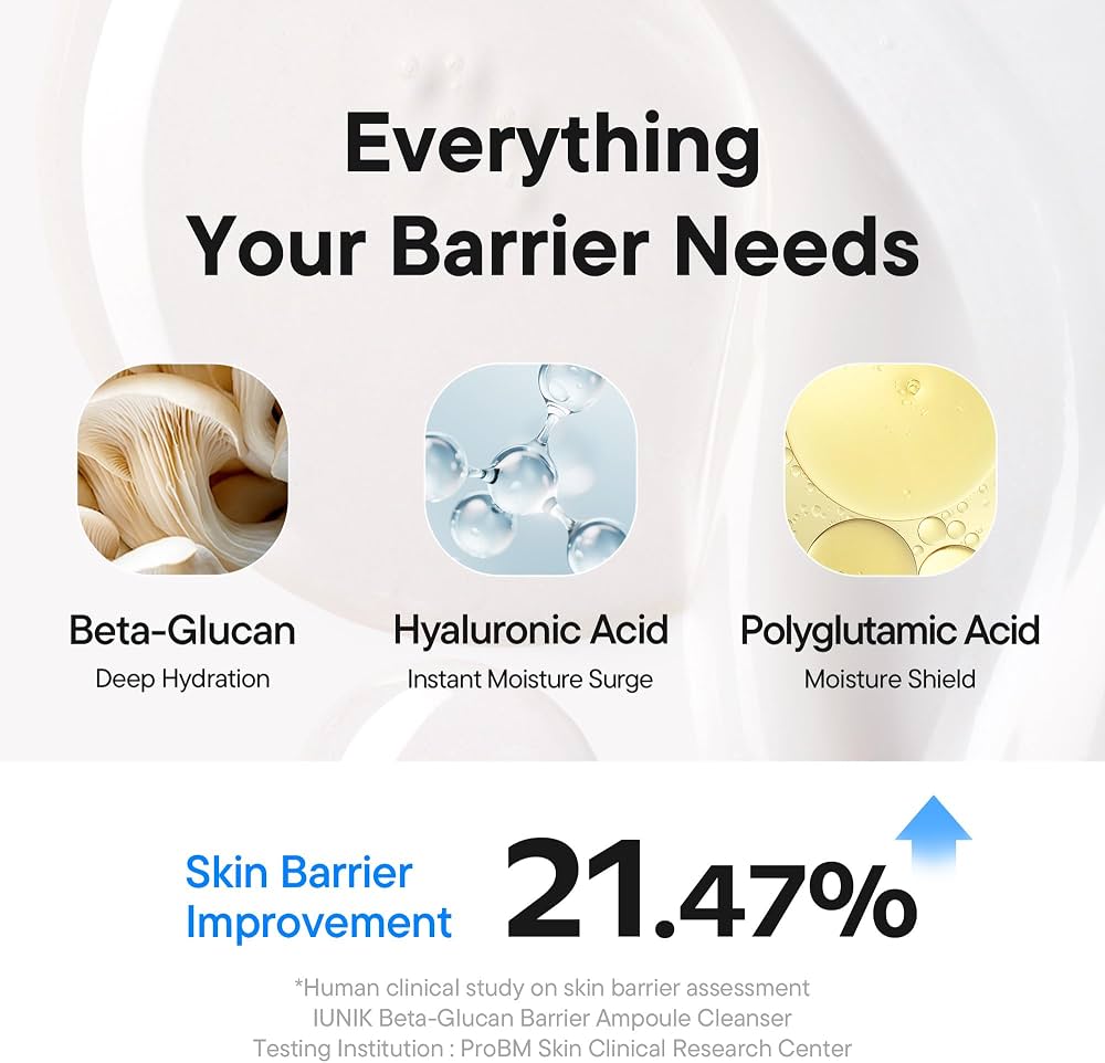 iUNIK - Beta Glucan Barrier Ampoule Cleanser [120ml]