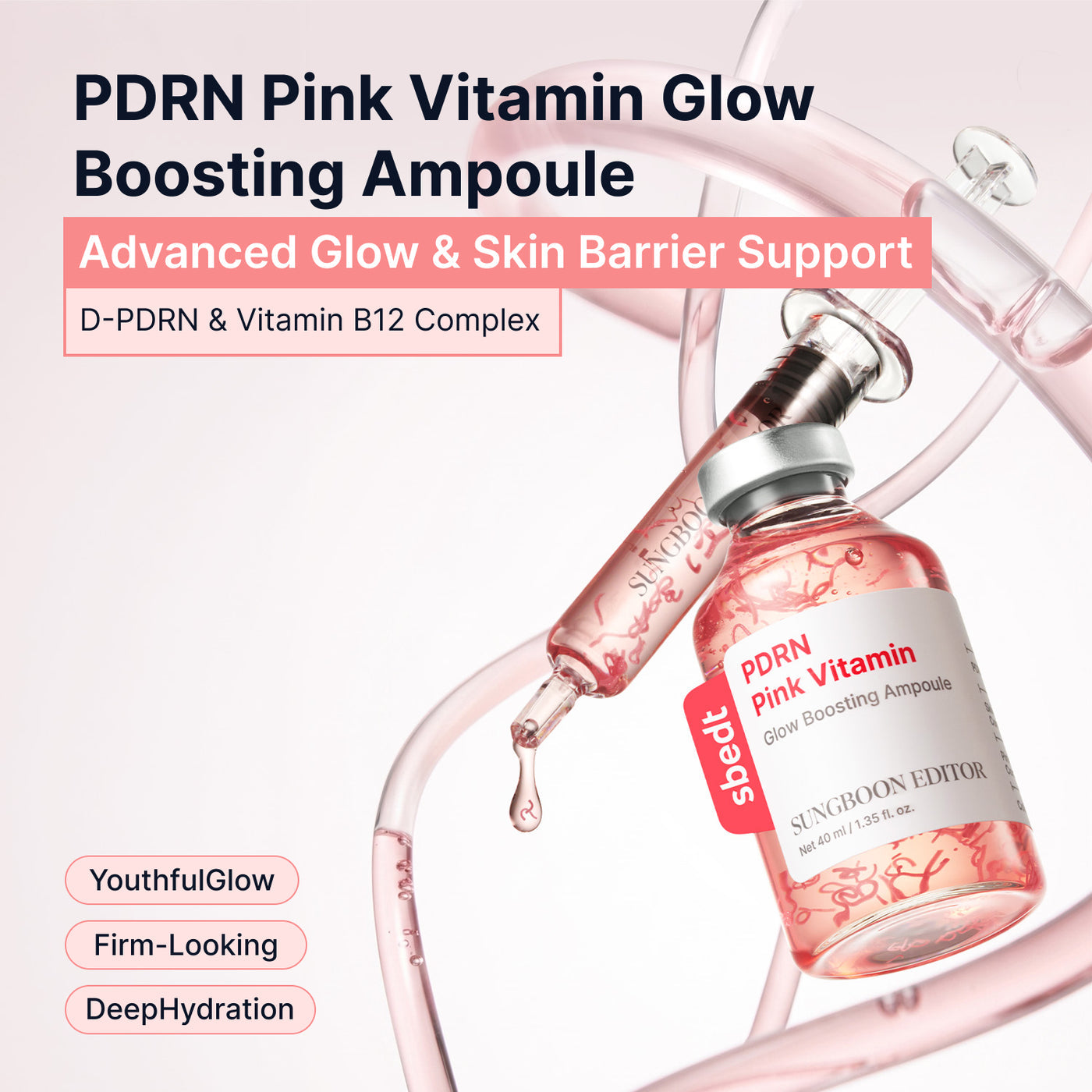 Sungboon Editor - PDRN Pink Vitamin Glow Boosting Ampoule [40ml]