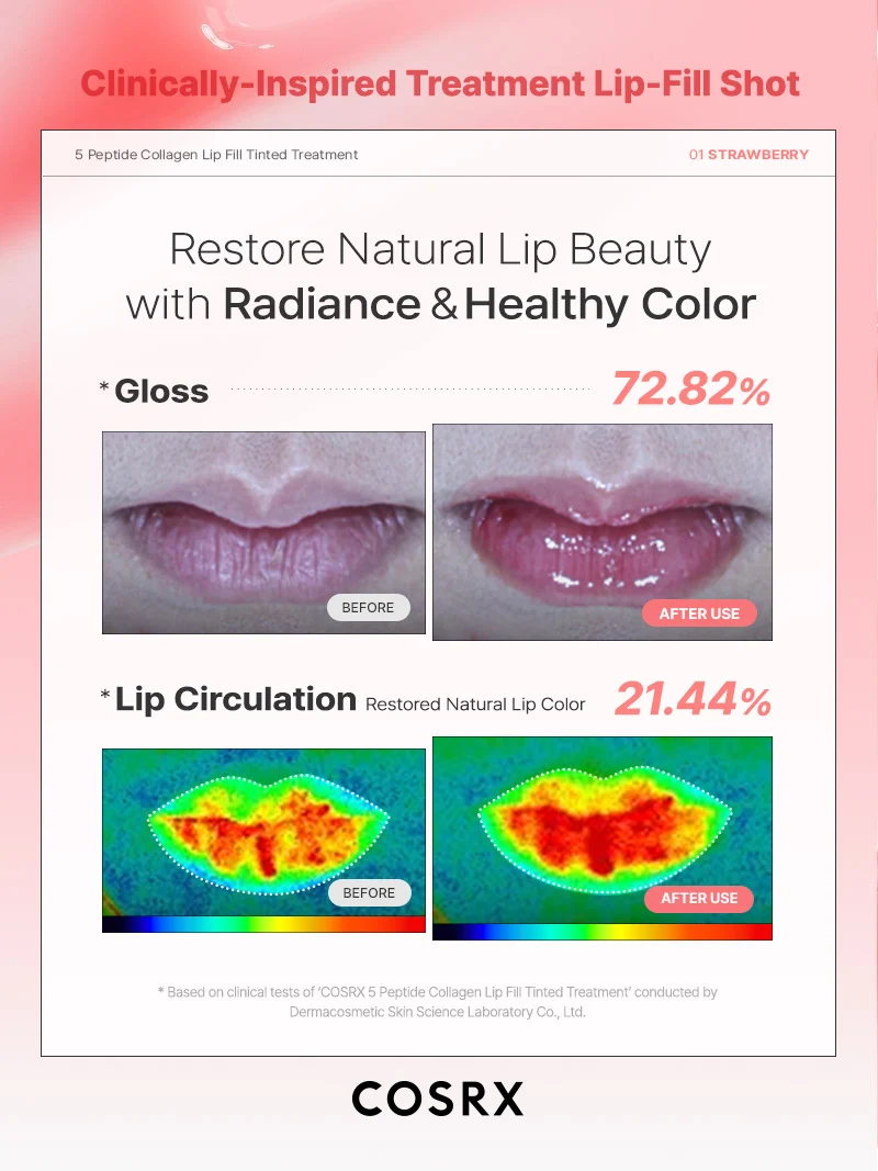 COSRX - 5 Peptide Collagen Tinted Lip Fill Treatment #01 Strawberry (12g)