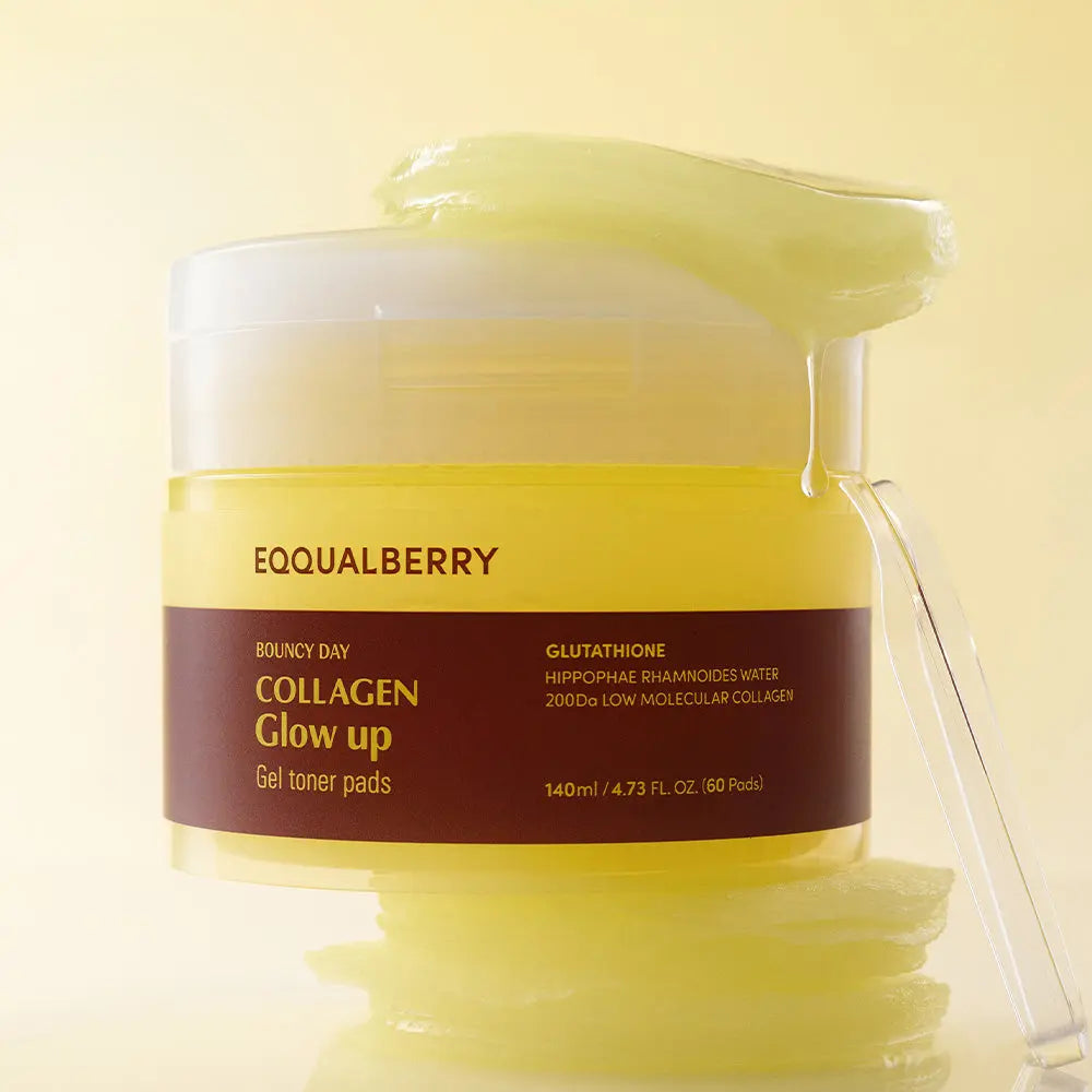 EQQUALBERRY - Collagen Glow Up Gel Toner Pads [60 Pads]