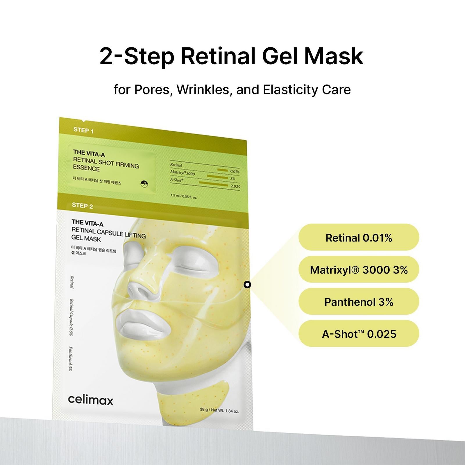 Celimax - The Vita-A Retinal Shot Tightening 2-Step Gel Mask [1ea]