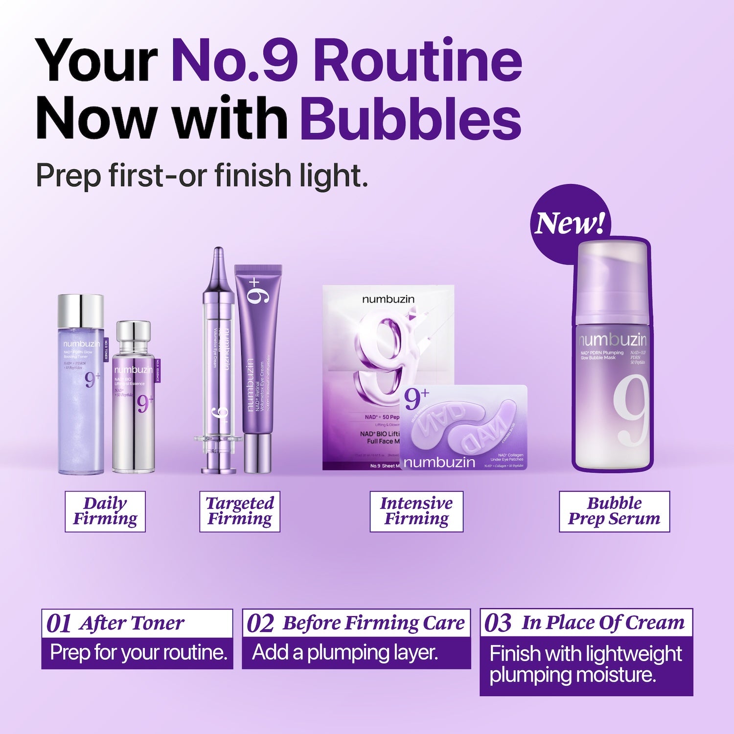 Numbuzin - No.9 NAD+ PDRN Plumping Skin Prep Bubble Mask [85ml]