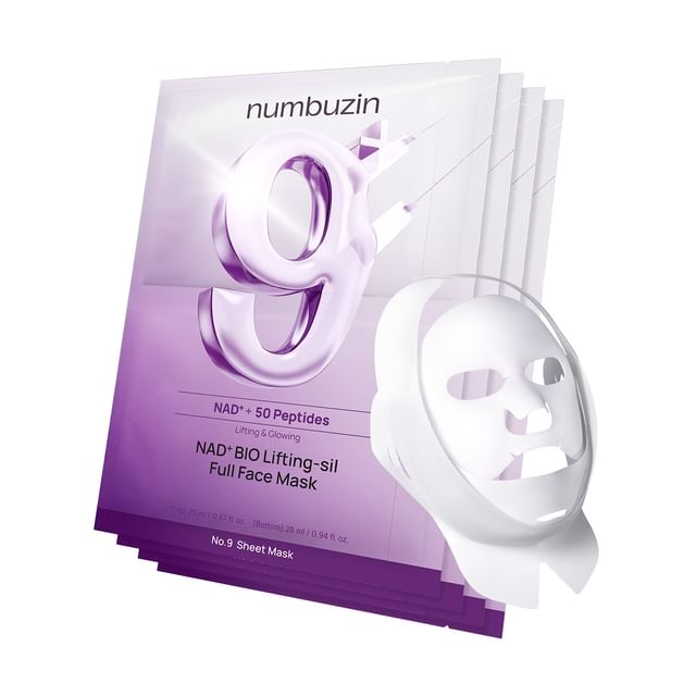 Numbuzin - No.9 NAD Bio Lifting-sil Full Face Mask Set (4EA)