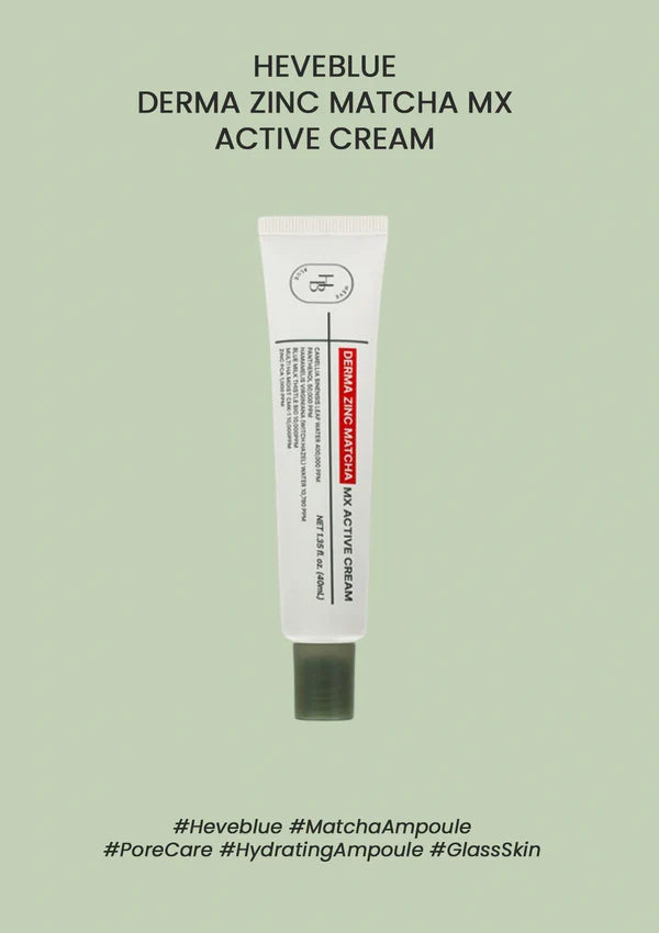 HEVEBLUE - Derma Zinc Matcha MX Active Cream (40ml)
