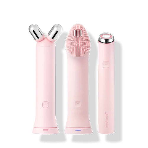 Medicube - AGE-R Booster Pro Mini Plus + V Roller + Cleansing Head Set (Pink)