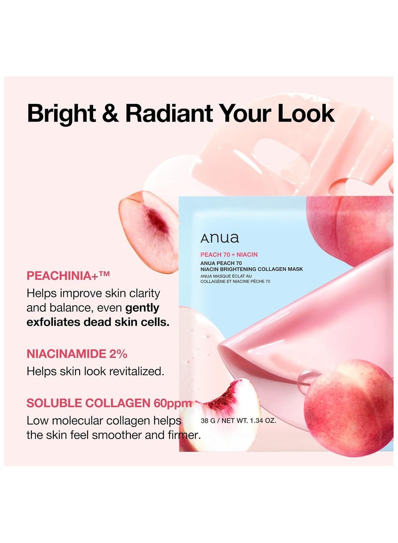 Anua - Peach 70 Niacin Brightening Collagen Mask (4EA)