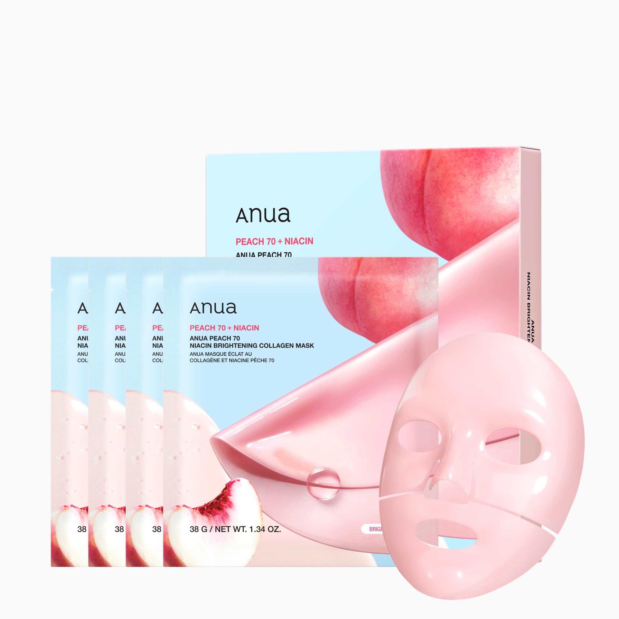 Anua - Peach 70 Niacin Brightening Collagen Mask (4EA)