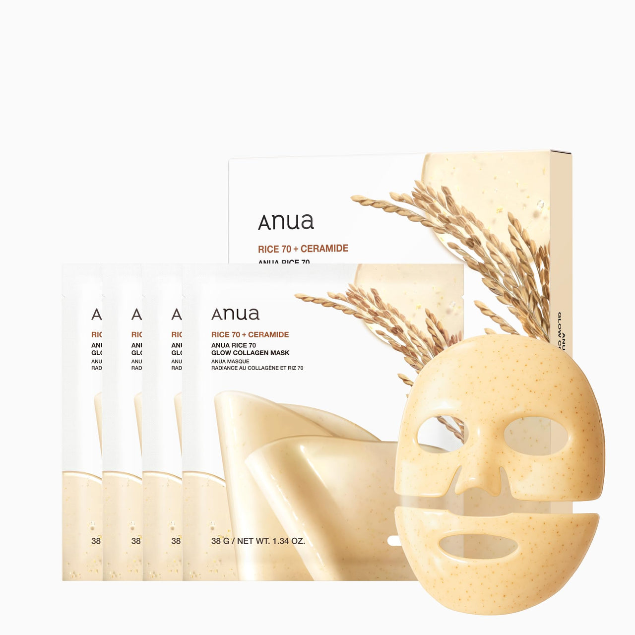 Anua - Rice 70 Glow Collagen Mask [4EA]