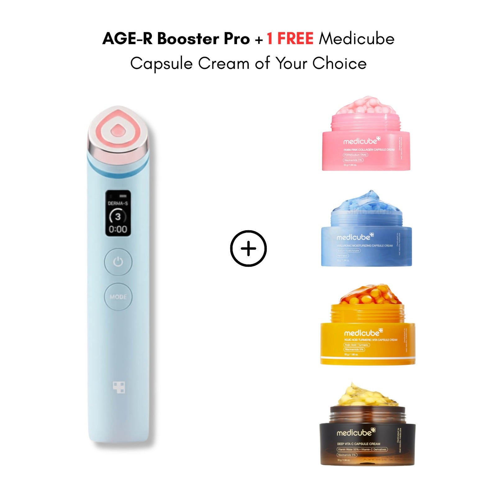 Medicube - AGE-R Booster Pro (Sky Blue Edition) + Capsule Cream Set