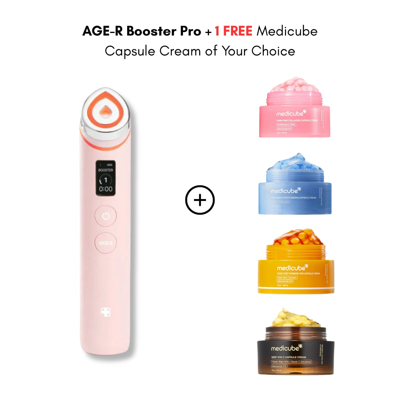 Medicube - AGE-R Booster Pro (Pink Edition) + Capsule Cream Set