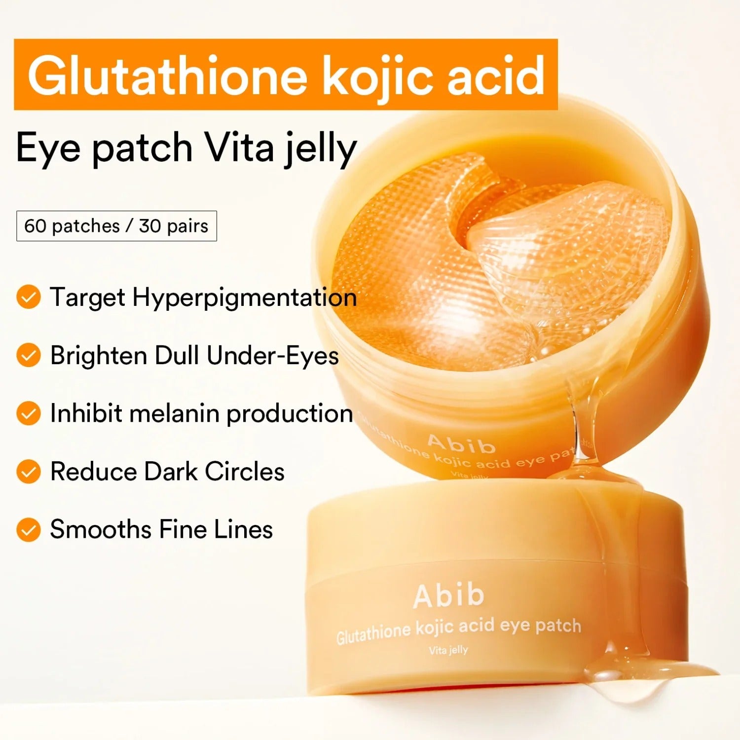 Abib - Glutathione Kojic Acid Eye Patch Vita Jelly [60 patches]